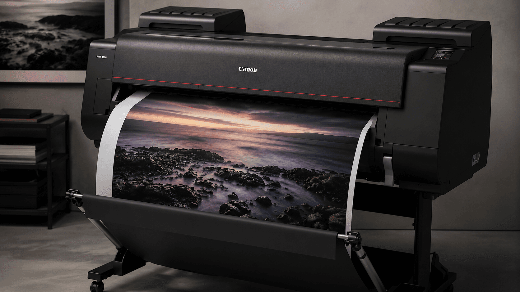 Impressora Canon PRO-4000 em ação no ateliê